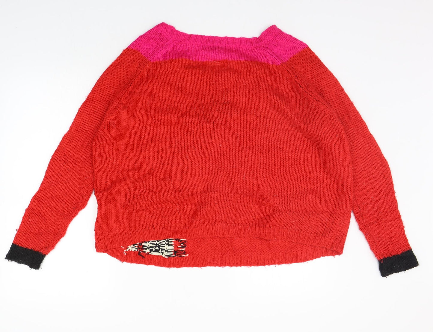 River Island Womens Red   Pullover Jumper Size 10  - giraffe