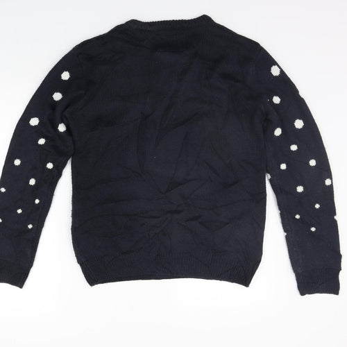 Ceader wood state Mens Black   Henley Jumper Size S  - CHRISTMAS