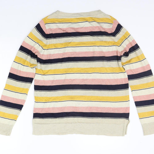 NEXT Womens Yellow Striped  Pullover Jumper Size 10