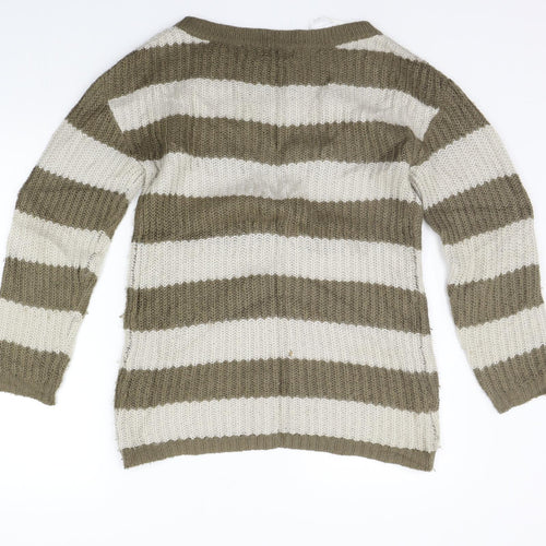 BE BEAU Womens Beige Striped  Pullover Jumper Size 10