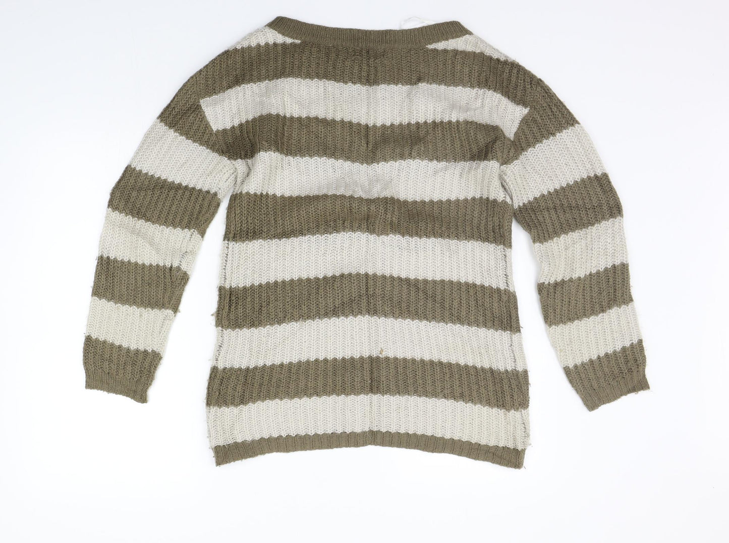 BE BEAU Womens Beige Striped  Pullover Jumper Size 10
