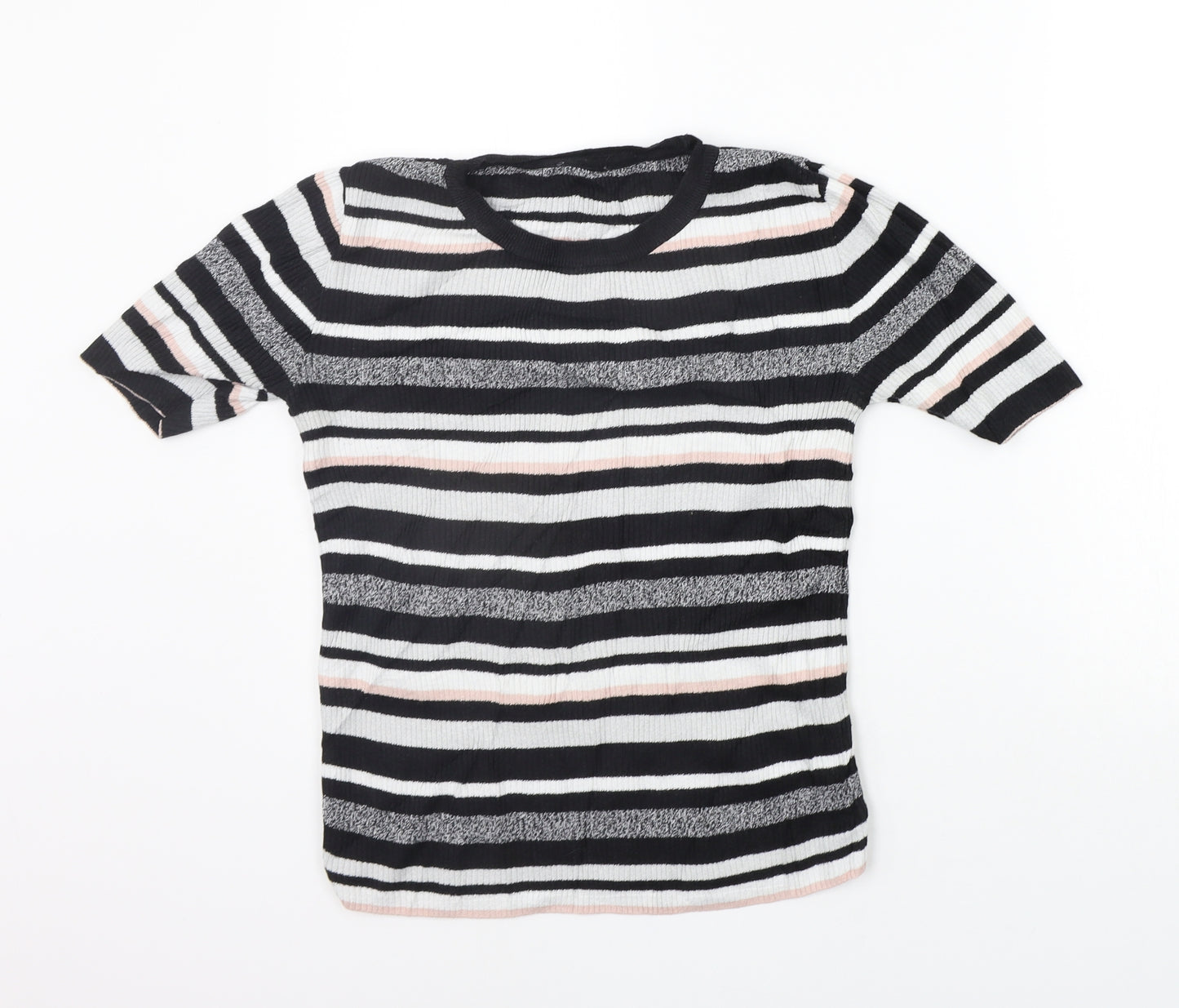 F&F Womens Black Striped  Pullover Jumper Size 10