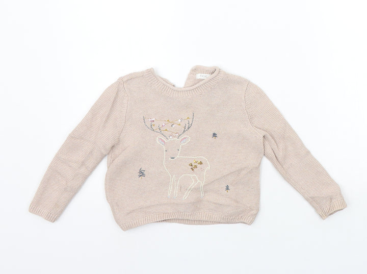 NEXT Girls Beige Pullover Jumper Size 12-18 Months