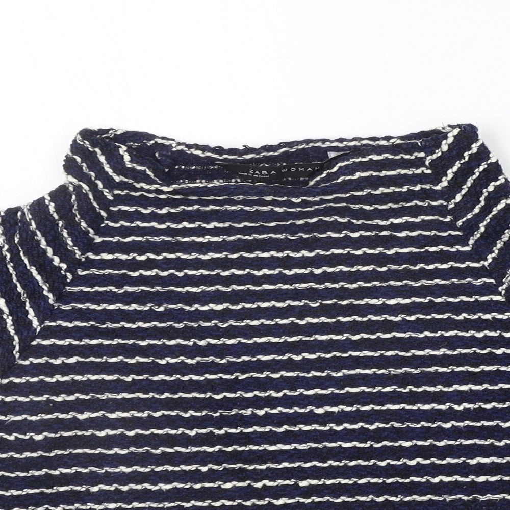 Zara  Womens Blue Striped  Pullover Jumper Size M