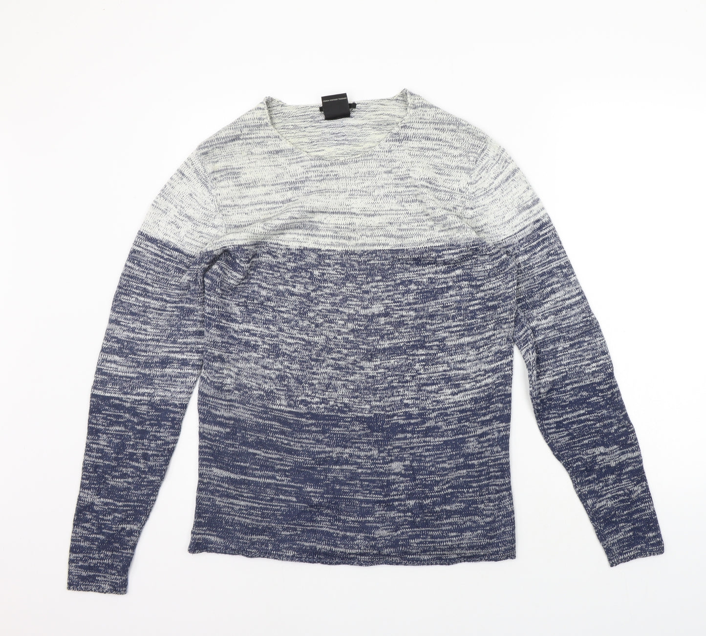 Smog Mens Blue Striped  Pullover Jumper Size XS