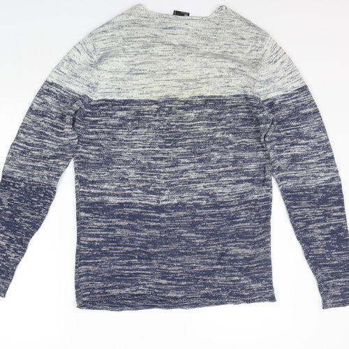 Smog Mens Blue Striped  Pullover Jumper Size XS