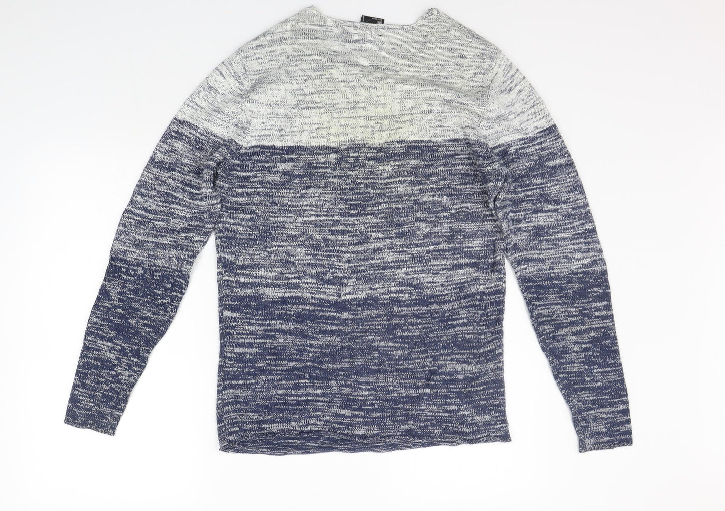 Smog Mens Blue Striped  Pullover Jumper Size XS