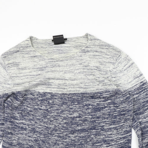 Smog Mens Blue Striped  Pullover Jumper Size XS