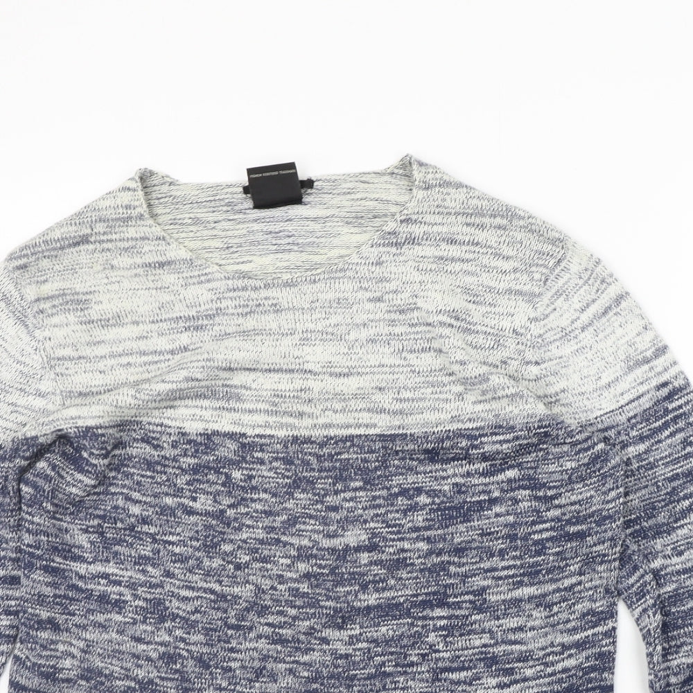 Smog Mens Blue Striped  Pullover Jumper Size XS