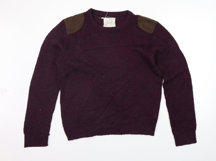 Brave Soul Mens Purple Pullover Jumper Size XL