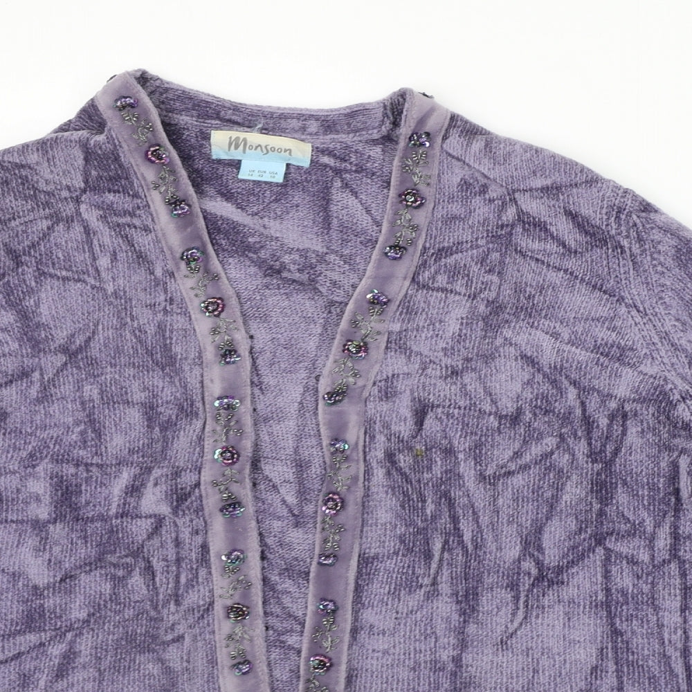 Monsoon Womens Purple   Cardigan Jumper Size 14