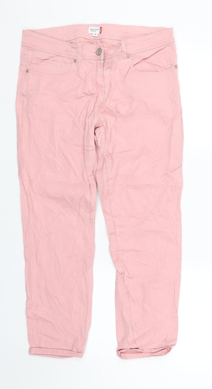 Outfit Fashion Womens Pink  Denim Straight Jeans Size 38 L24 in