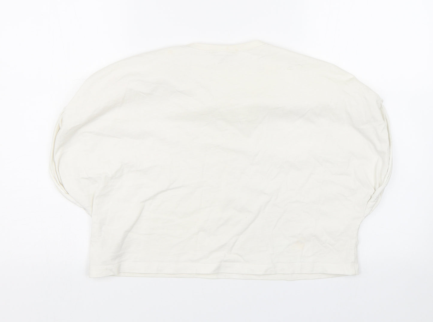 Zara Womens White   Cropped T-Shirt Size S