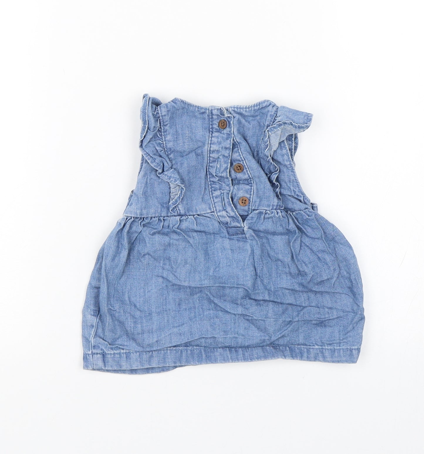 M&S Girls Blue  Denim Basic Tank Size 3-6 Months  - Winnie The Pooh