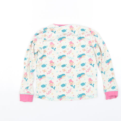 Lily and Dan Girls White Floral  Top Pyjama Top Size 7-8 Years  - Mermaids