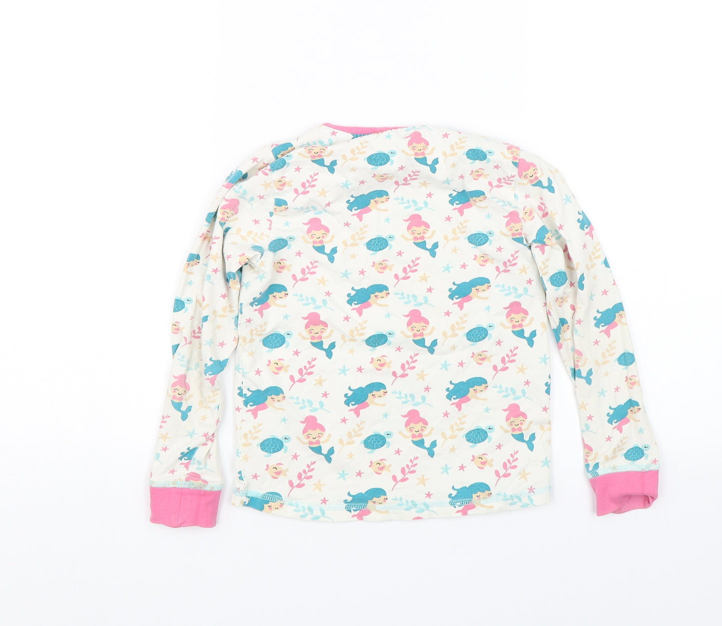 Lily and Dan Girls White Floral  Top Pyjama Top Size 7-8 Years  - Mermaids