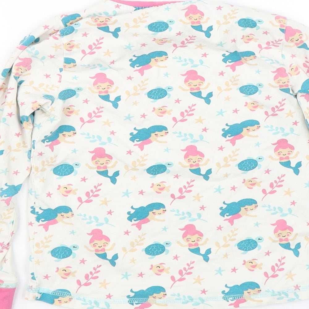 Lily and Dan Girls White Floral  Top Pyjama Top Size 7-8 Years  - Mermaids