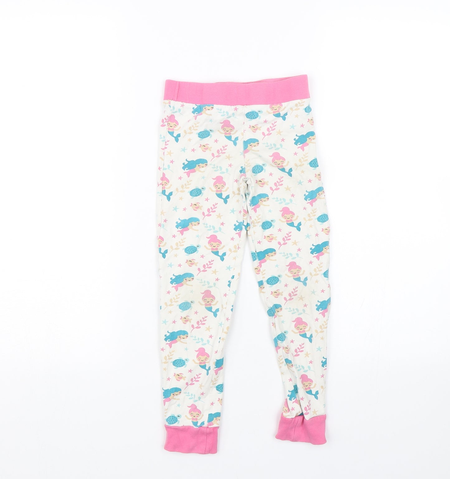 Lily & Dan Girls White Floral   Pyjama Pants Size 7-8 Years  - mermaids