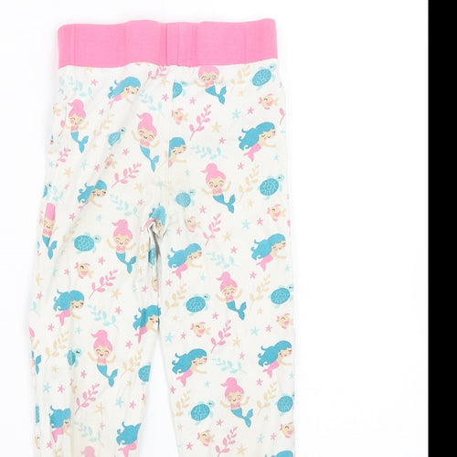 Lily & Dan Girls White Floral   Pyjama Pants Size 7-8 Years  - mermaids