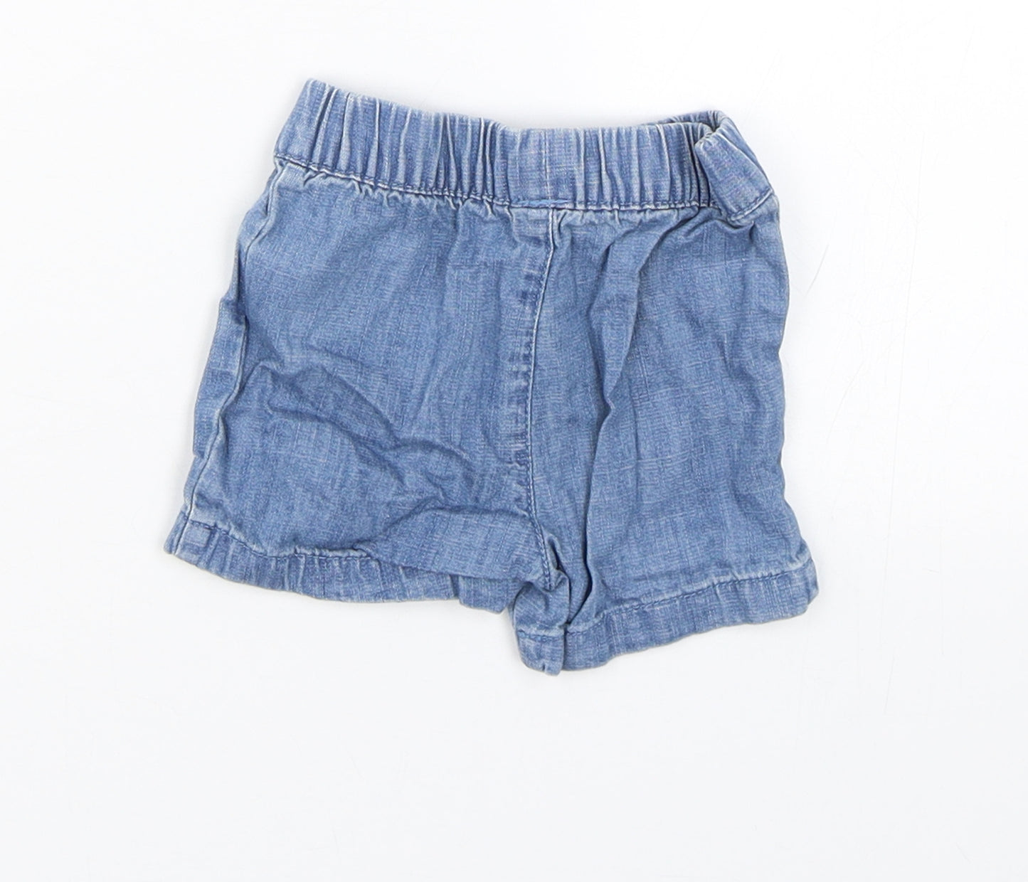 M&S Girls Blue  Denim Cropped Trousers Size 3-6 Months  - Shorts