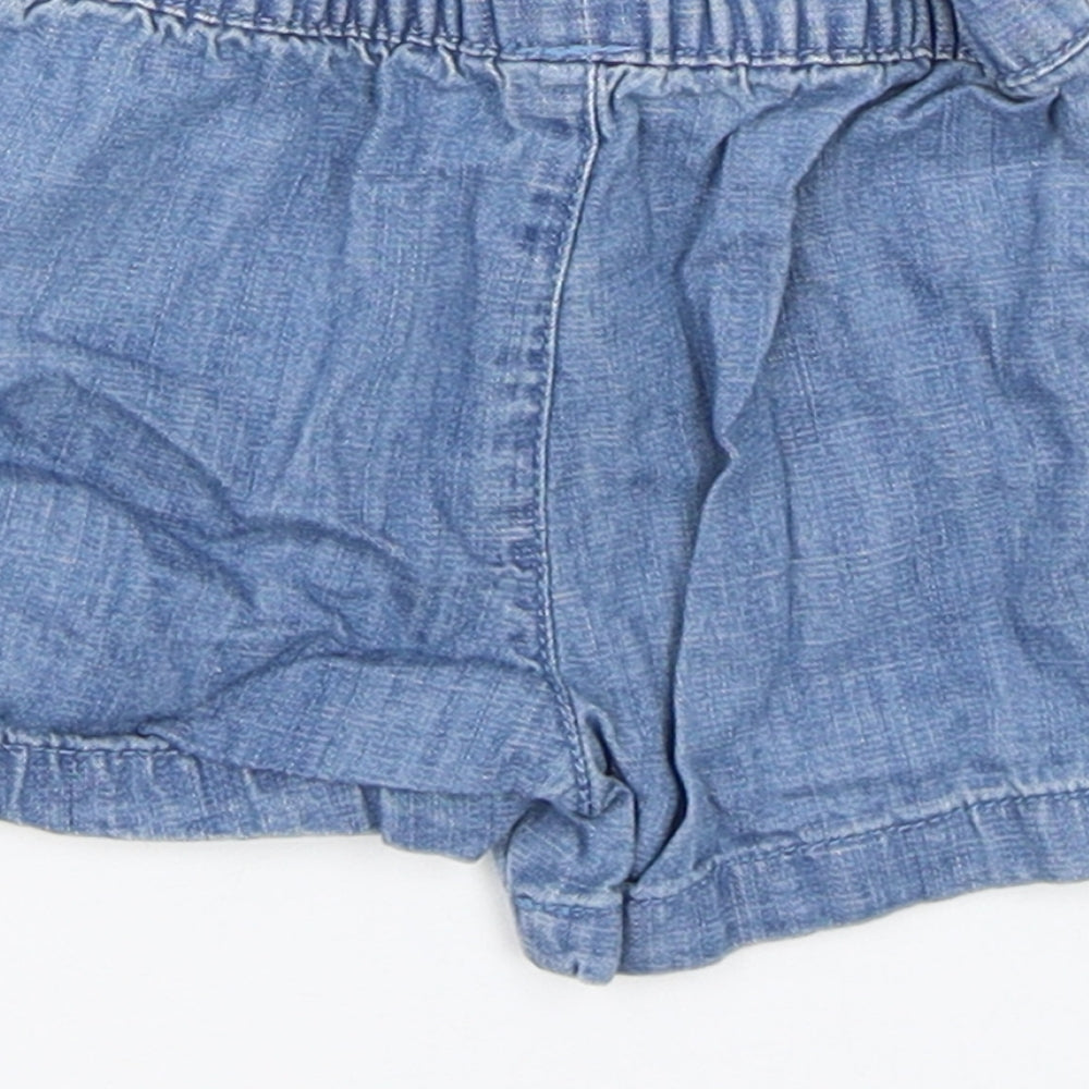 M&S Girls Blue  Denim Cropped Trousers Size 3-6 Months  - Shorts