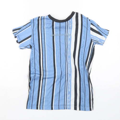 George Boys Blue Striped  Basic T-Shirt Size 9-10 Years