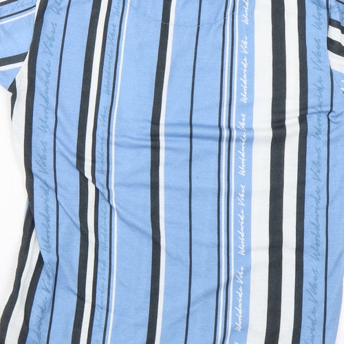 George Boys Blue Striped  Basic T-Shirt Size 9-10 Years