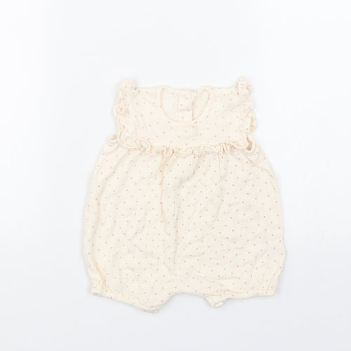 George Girls Beige Spotted  Babygrow One-Piece Size 3-6 Months