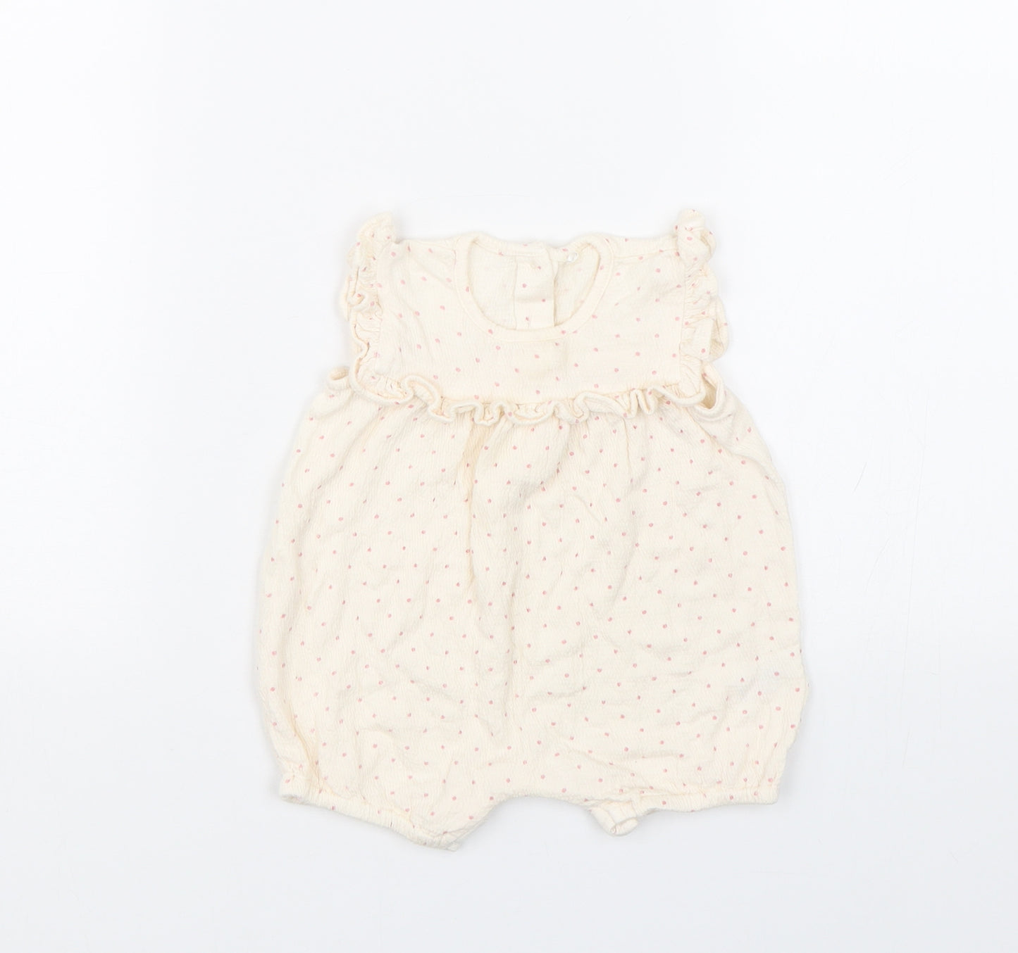 George Girls Beige Spotted  Babygrow One-Piece Size 3-6 Months