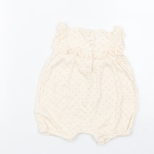 George Girls Beige Spotted  Babygrow One-Piece Size 3-6 Months