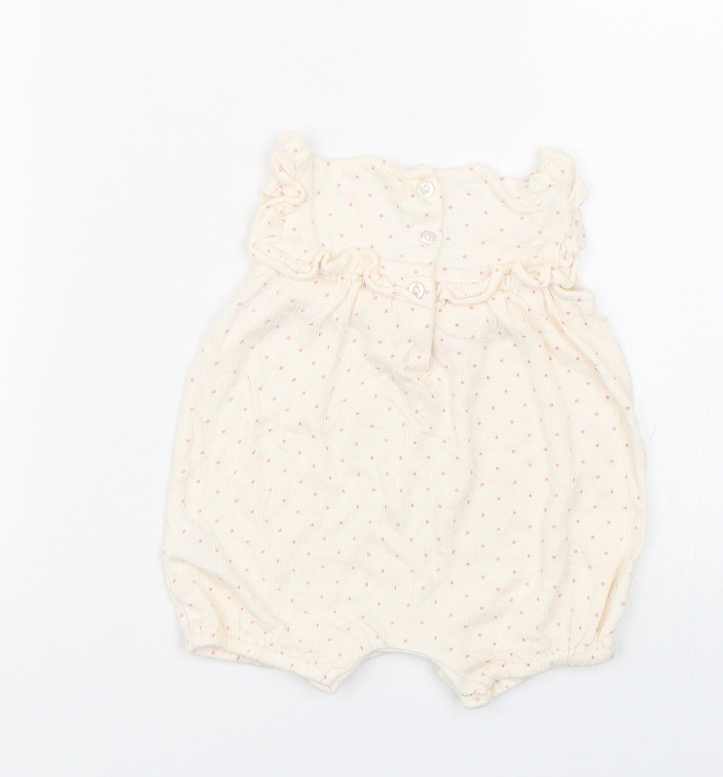 George Girls Beige Spotted  Babygrow One-Piece Size 3-6 Months