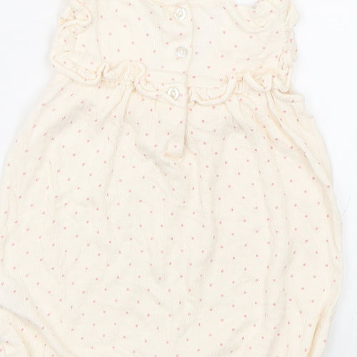 George Girls Beige Spotted  Babygrow One-Piece Size 3-6 Months