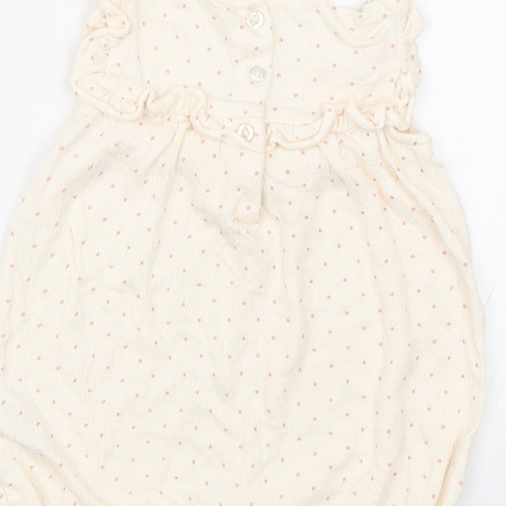 George Girls Beige Spotted  Babygrow One-Piece Size 3-6 Months