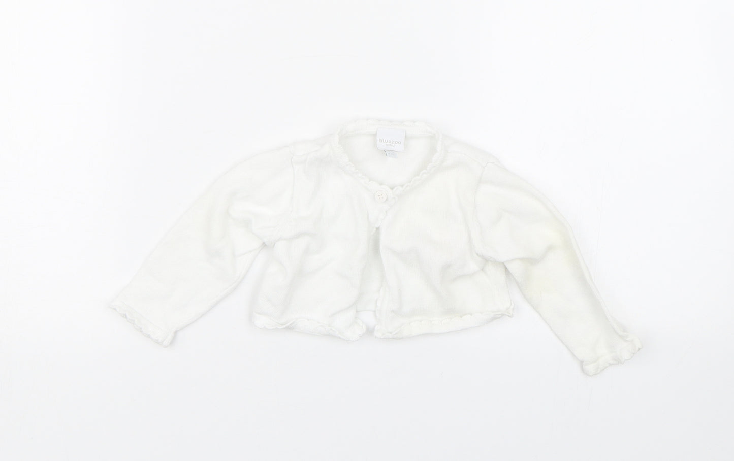 Bluezoo Girls White   Cardigan Jumper Size 3-6 Months