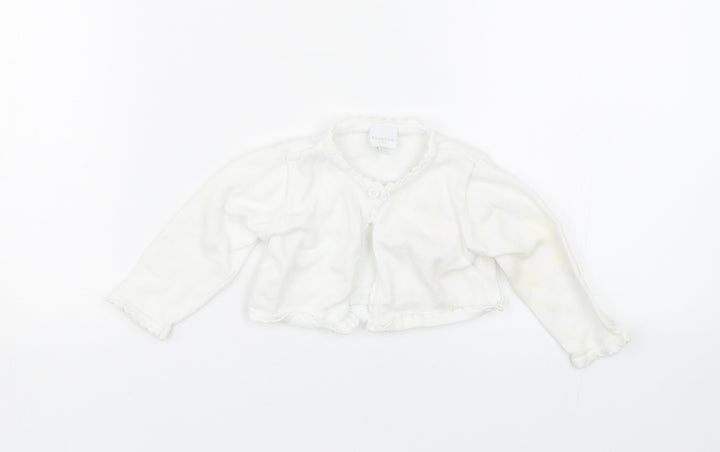 Bluezoo Girls White   Cardigan Jumper Size 3-6 Months