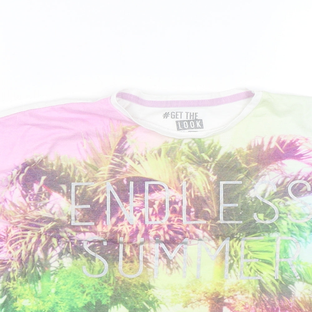 F&F Girls Multicoloured   Basic T-Shirt Size 9-10 Years  - Summer