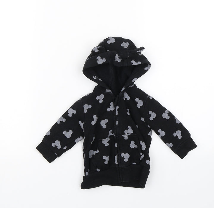 George Baby Black Polka Dot Full Zip Jumper Size 0-3 Months - Disney