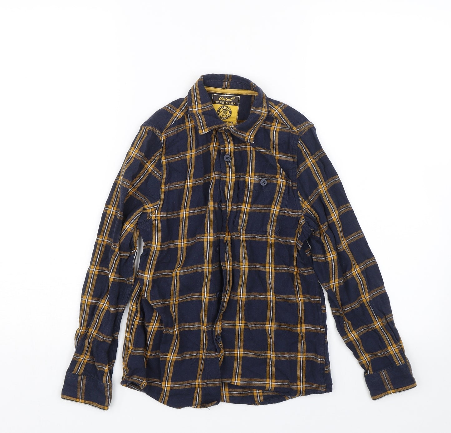 Primark Boys Blue Check  Basic Button-Up Size 9-10 Years