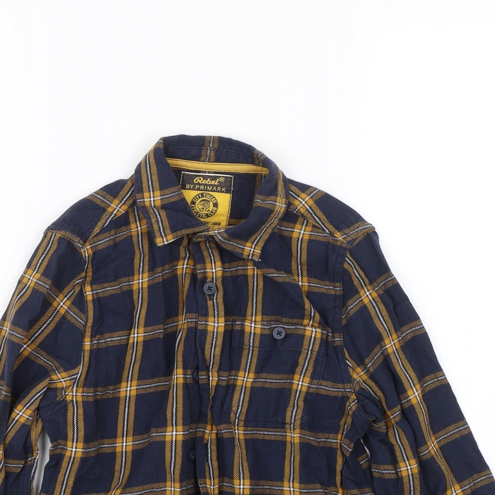 Primark Boys Blue Check  Basic Button-Up Size 9-10 Years