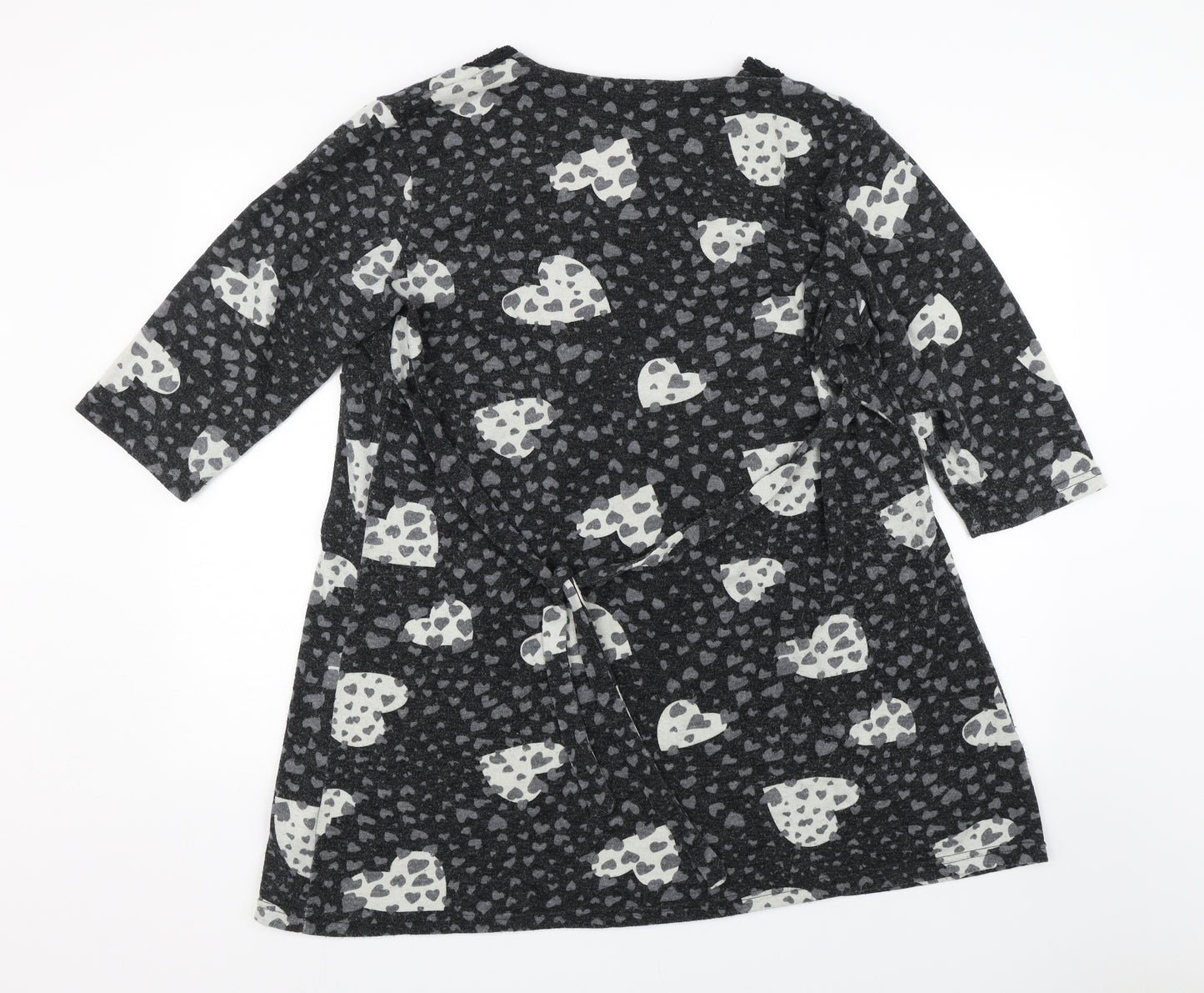 Yours Womens Grey Polka Dot  Basic T-Shirt Size 20  - hearts