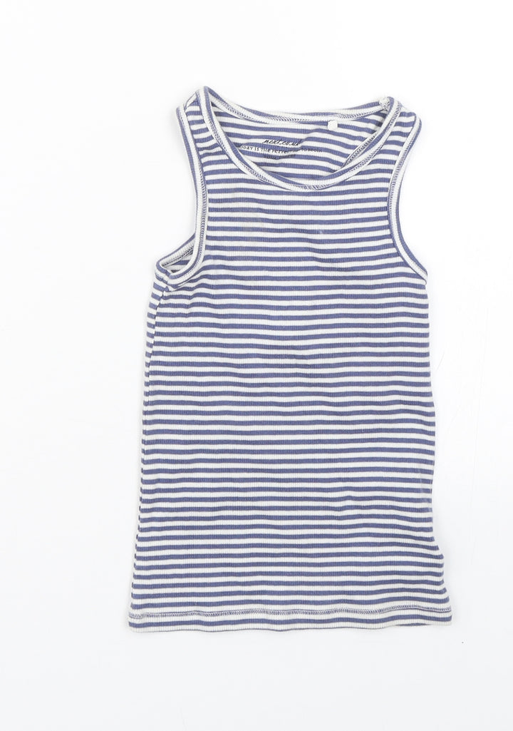 NEXT Girls Blue Striped Basic Tank Size 5 Years