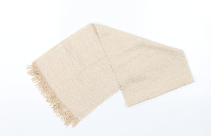 Preworn Womens Beige Herringbone Scarf