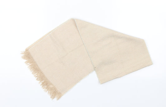 Front view of Preworn women’s beige herringbone scarf