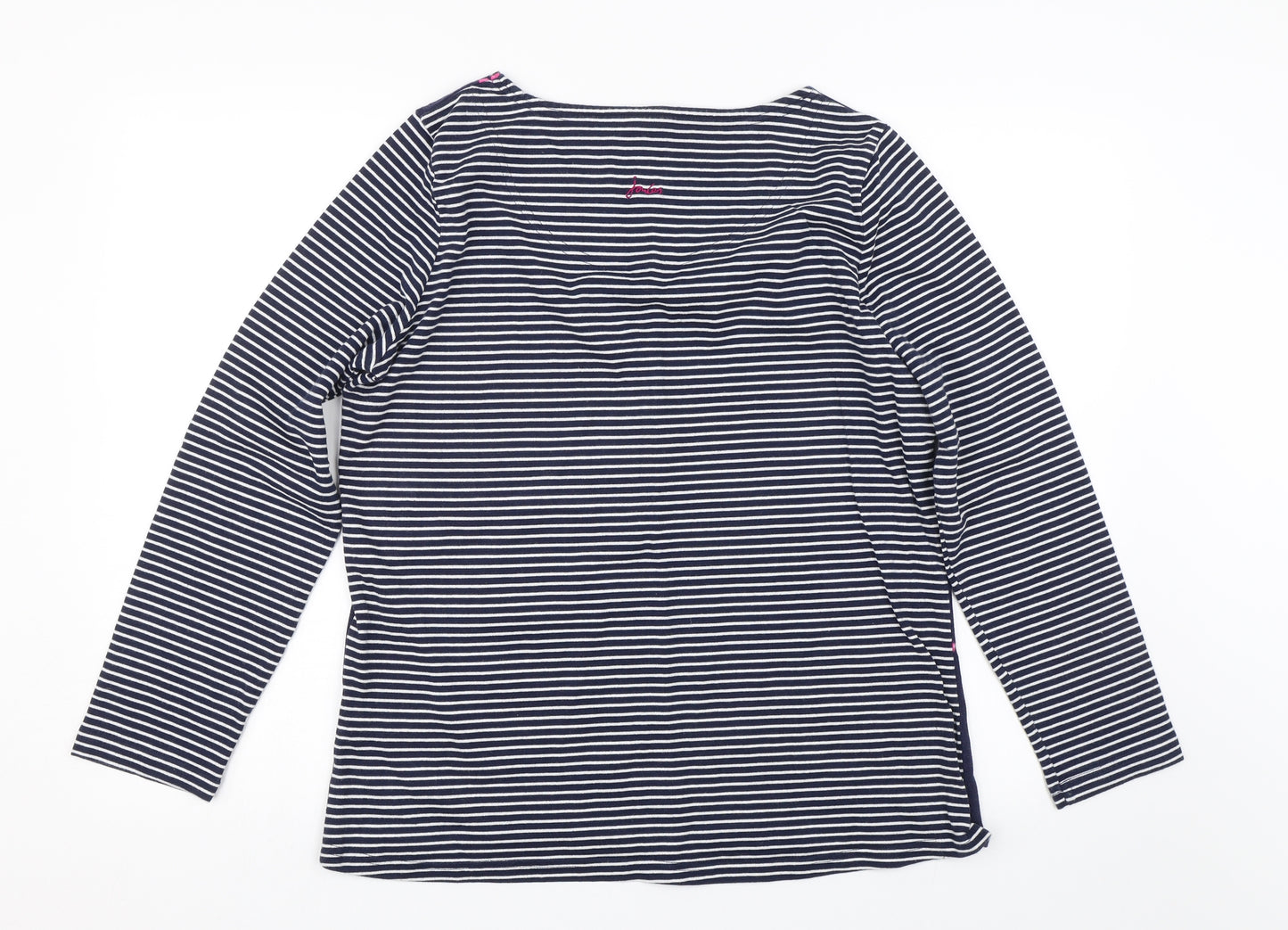 Joules Womens Blue Striped  Basic T-Shirt Size 16