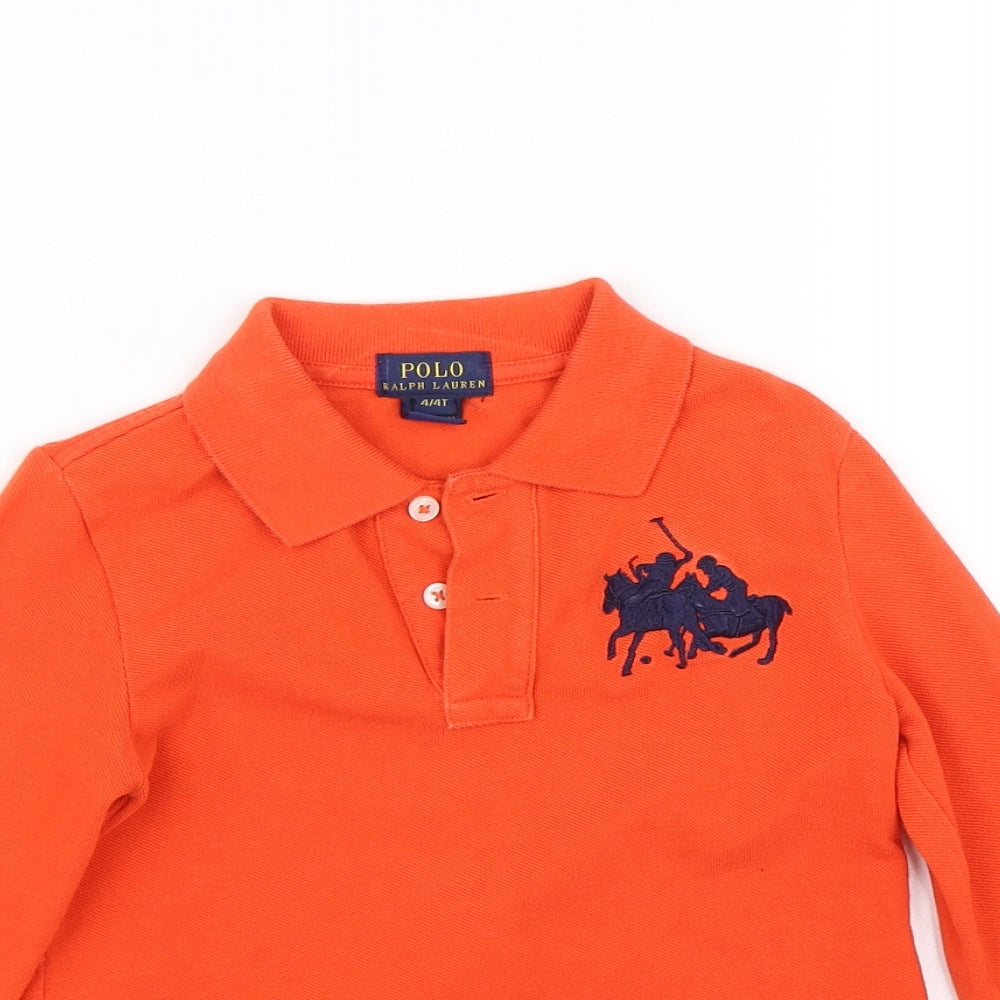 Polo Ralph Lauren Boys Orange   Basic Polo Size 4 Years
