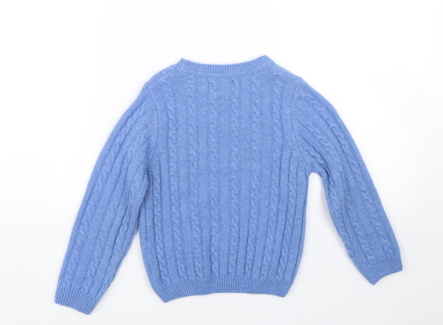 Thomas Brown Boys Blue  Knit Pullover Jumper Size 4-5 Years