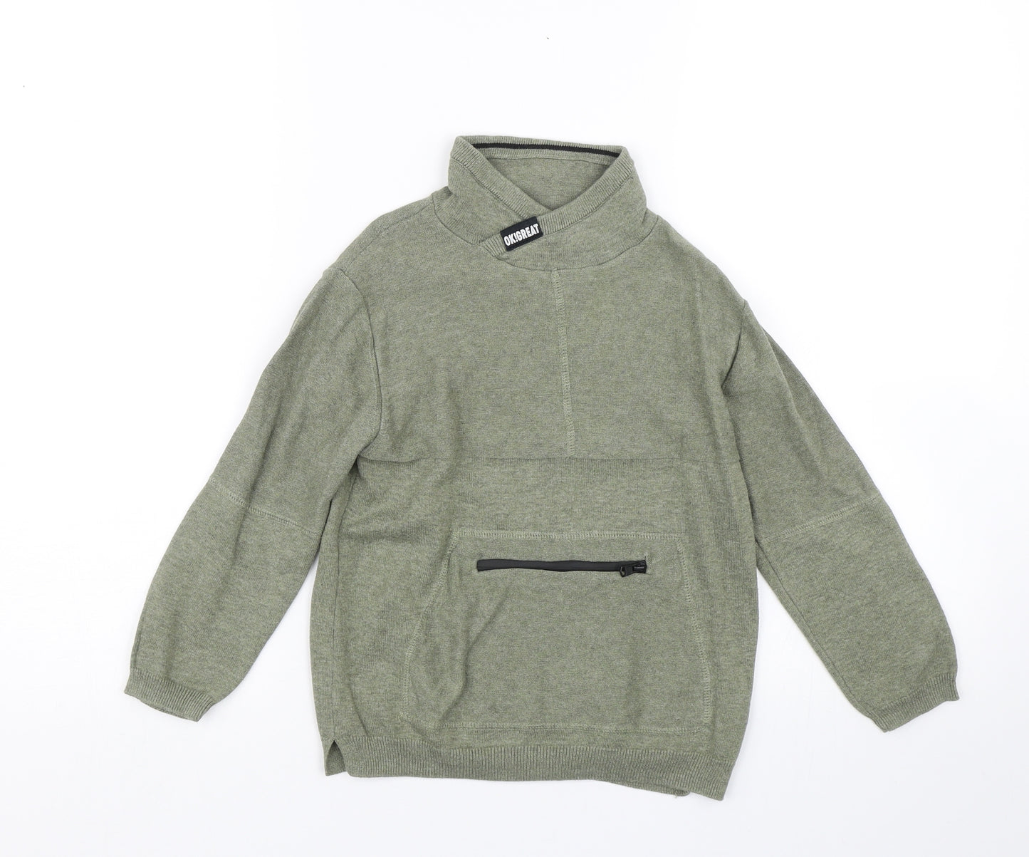 Zara Boys Green   Pullover Jumper Size 7 Years