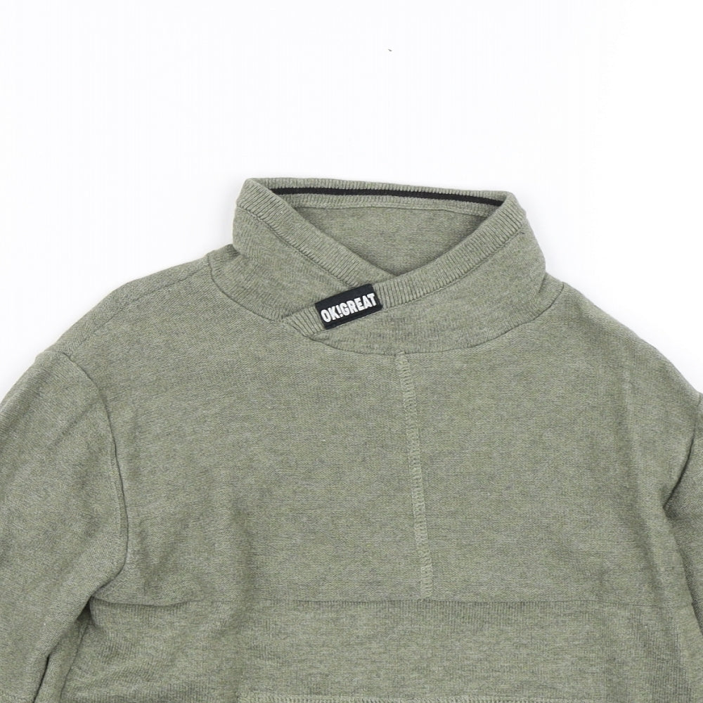 Zara Boys Green   Pullover Jumper Size 7 Years