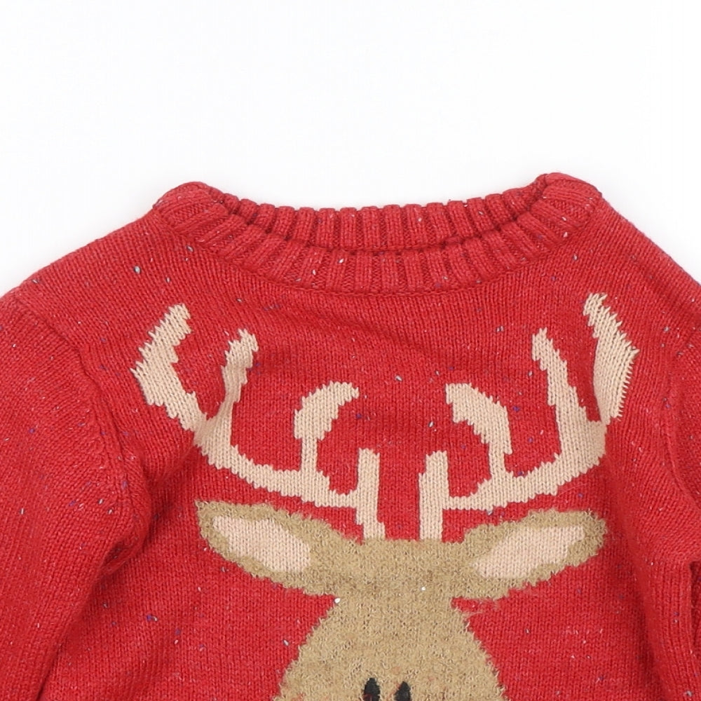 NEXT Boys Red Fair Isle  Pullover Jumper Size 5 Years  - Christmas
