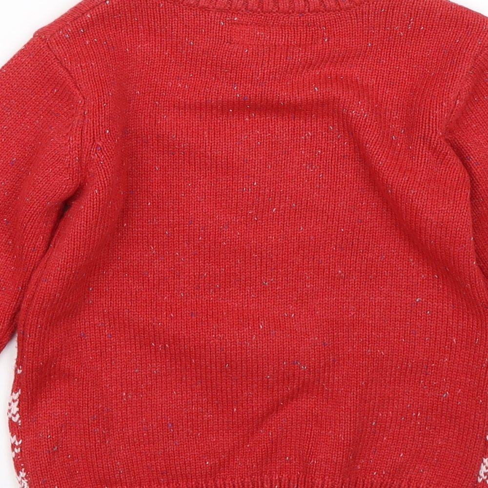 NEXT Boys Red Fair Isle  Pullover Jumper Size 5 Years  - Christmas